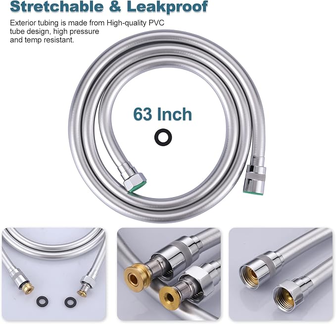 Aleasha 63-Inch Extra Long Shower Hose Extension - Image 2