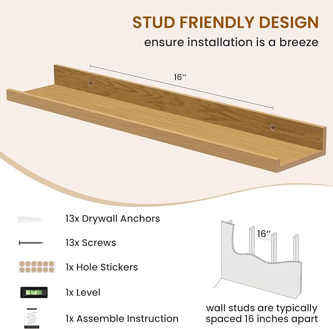 Axeman Picture Ledge Shelf, Floating Shelves - Image 5