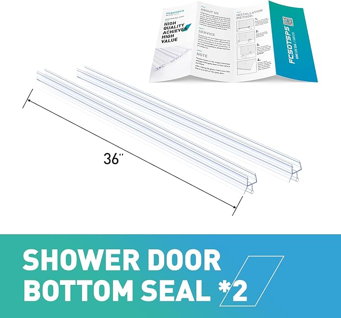 Shower Door Bottom Seal, Frameless Glass Door Seal Strip to Seal 12mm Gap - Image 3