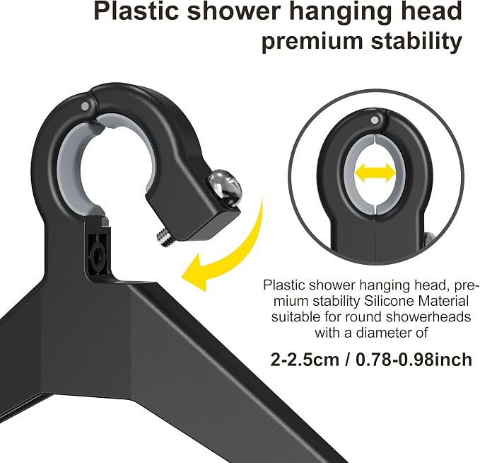 Orimade Adjustable Anti-slip Shower Caddy over Head, Rustproof Bathroom Hanging - Image 2
