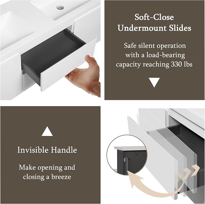 60 Inch Floating Bathroom Vanity - Image 4