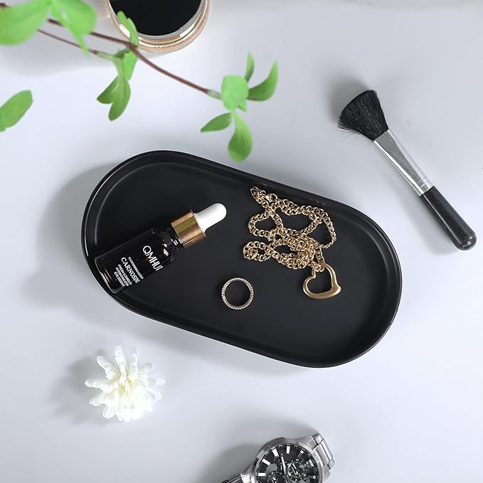 Matte Black Round Soap Dispenser Tray - Image 2