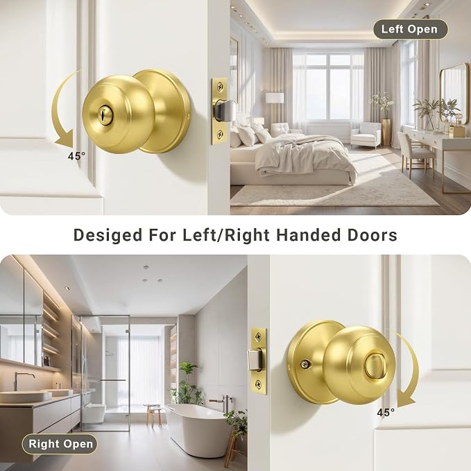 KNOBWELL 6 Pack Privacy Door Knob - Image 4
