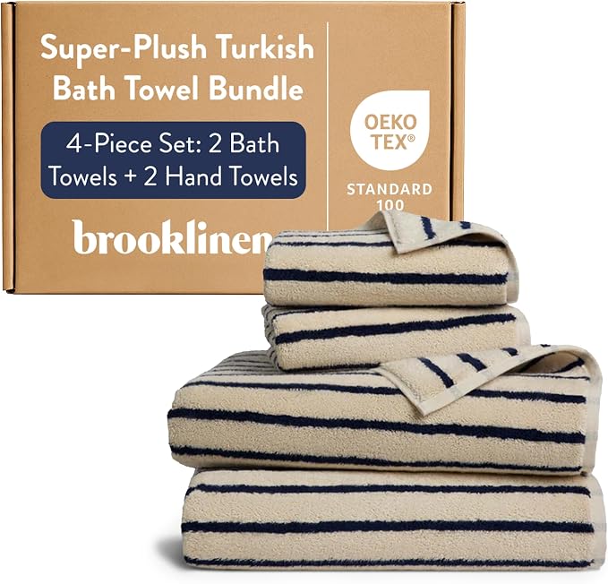 Brooklinen Super-Plush Bath Towel and Hand Towel Set by Brooklinen