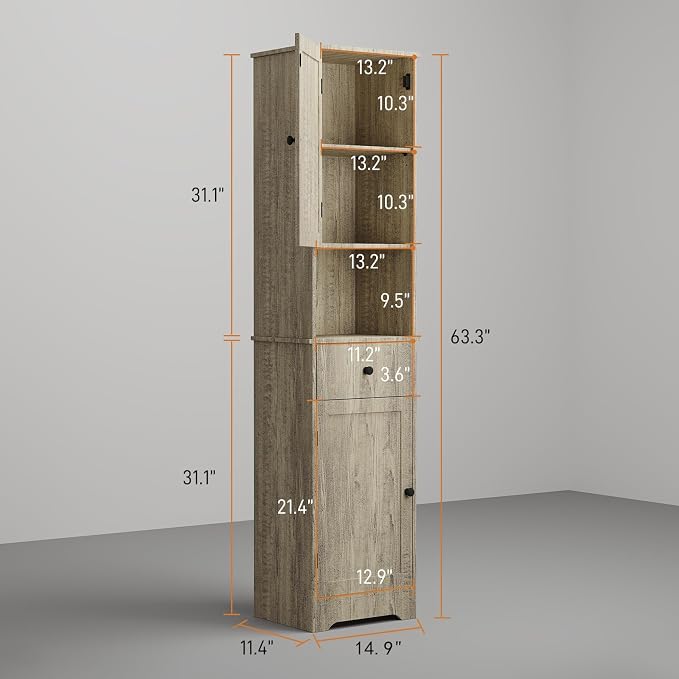 Tall Bathroom Cabinet, Storage Cabinet - Image 3