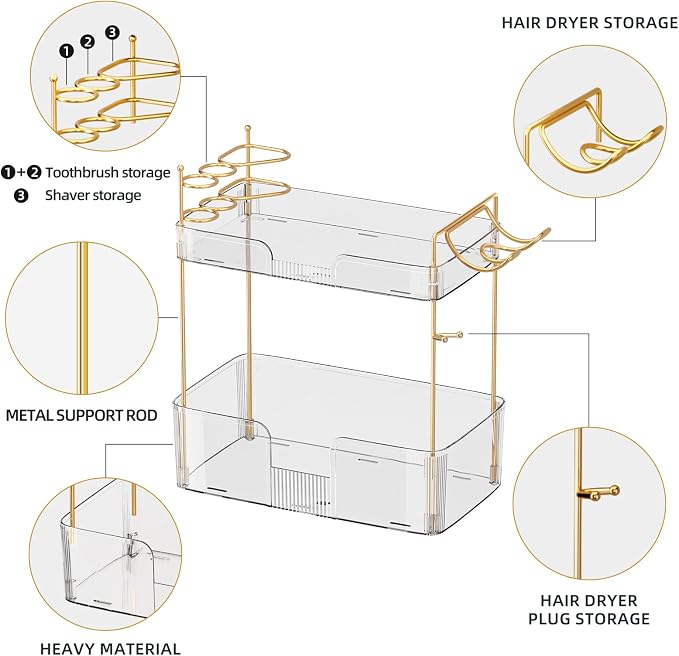 2-Tier Bathroom Counter Organizer - Image 4