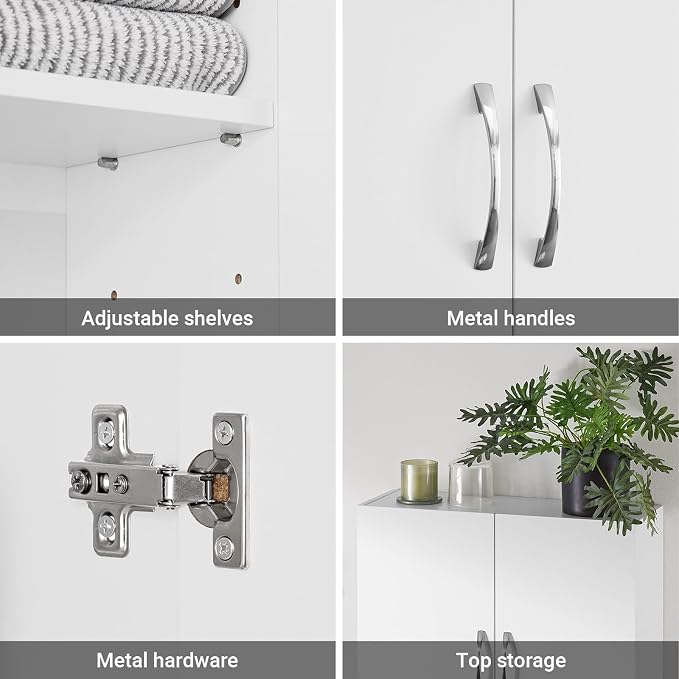 SoBuy Narrow Bathroom Wall Cabinet Over The Toilet Storage, Small Space Wall - Image 6