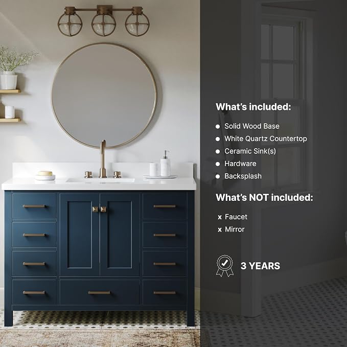 ARIEL 49 inch Midnight Blue Single Bathroom Vanity - Image 6