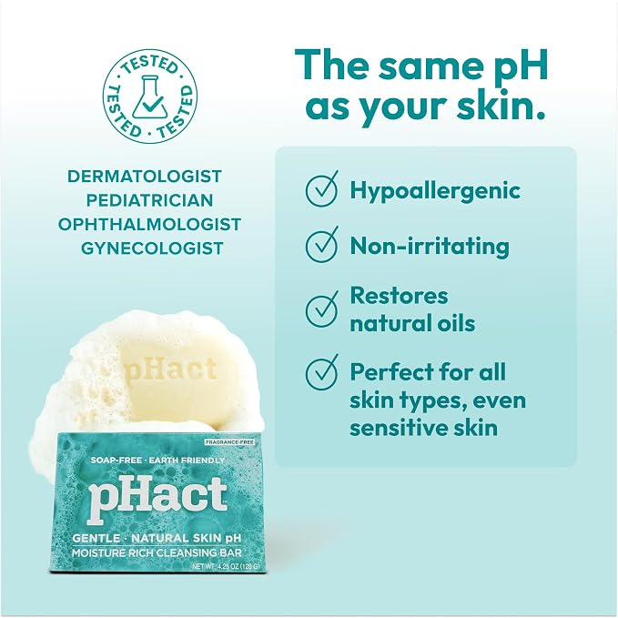 ANDREW LESSMAN pHact Moisture-Rich, Soap-Free Cleansing Bar. Natural Skin pH. - Image 4