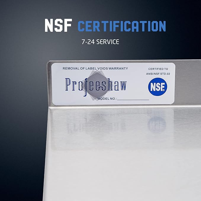 Profeeshaw NSF Stainless Steel Shelf 18” x 48”, 400 lb Commercial Shelves Wall - Image 4