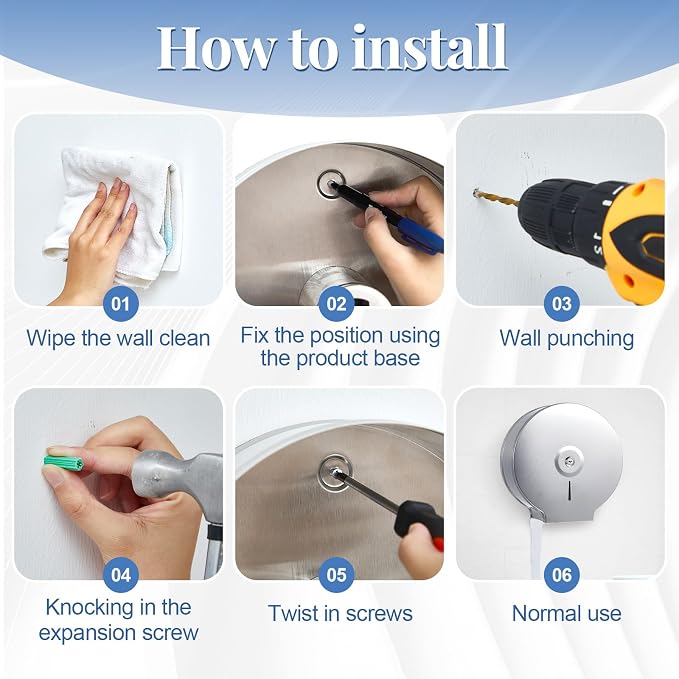 Mifoci 1 Pcs Industrial Toilet Paper Holder Commercial Roll Dispenser Wall - Image 3