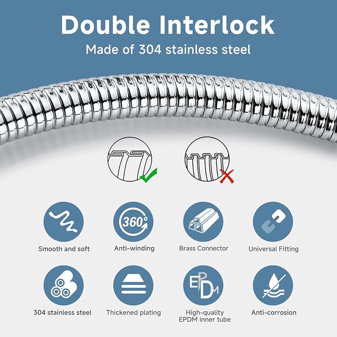 4ft Bidet Hose For Toilet Short Shower Hose Replacement 304 Stainless Steel - Image 4