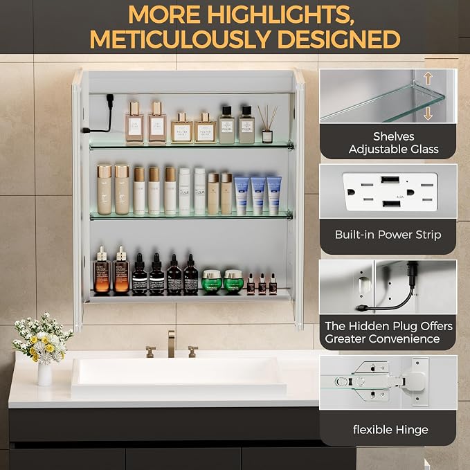 New LED Bathroom Mirror 24 * 36 Stepless Dimmable Wall Mirrors - Image 7