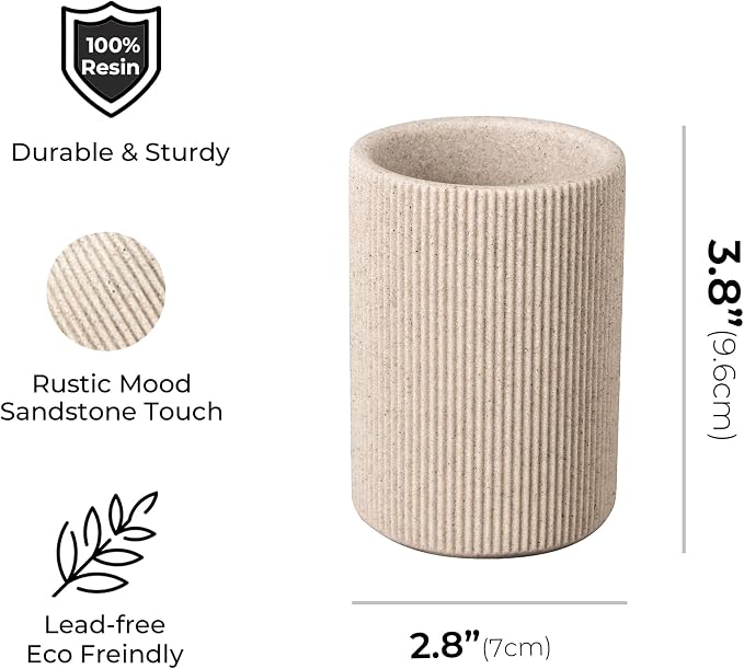 Small Sand Beige Toothbrush Holder - Image 4