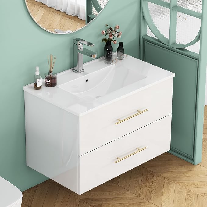 32" Wall Mounted Bathroom Vanity - Image 5