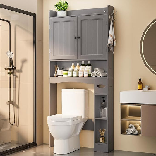 Ahomly Over The Toilet Storage Cabinet, 32.3" W Over Toilet Bathroom Organizer by Ahomly