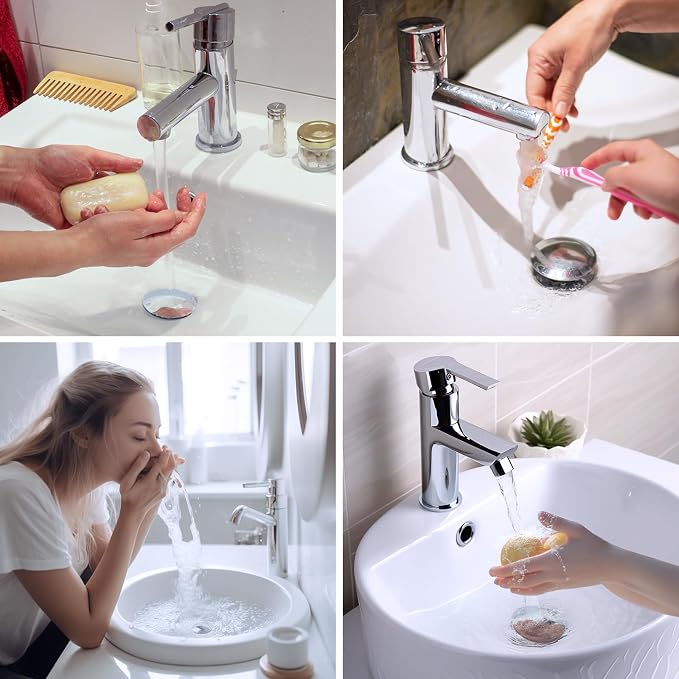 Hibbent All Metal 2 in 1 Bathroom Sink Stopper, Universal Pop Up Drain Strainer - Image 9