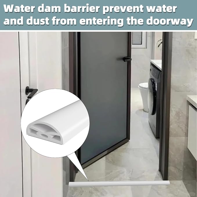 39Inch New Shower Threshold Water Dam Barrier, Collapsible Self-Adhesive - Image 5