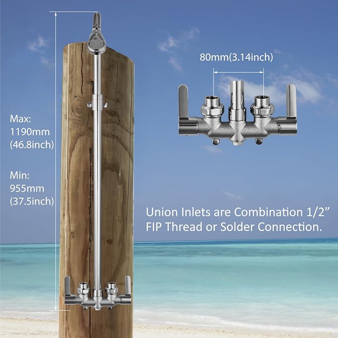 Aolemi Outdoor Shower Fixtures Outdoor Shower Kit Faucet System 3 Inch Center 2 - Image 7
