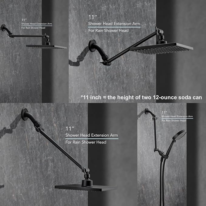 11 Inch Adjustable Shower Head Extension Arm - Image 3