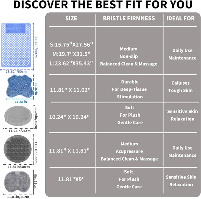 Bath Tub Shower Mat with Soft Shower Foot Scrubber Mat - Image 7