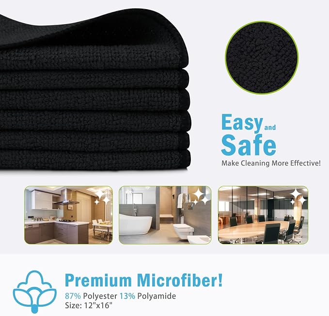 AIDEA Microfiber Cleaning Cloth-100PK, Soft Microfiber Towels - Image 2