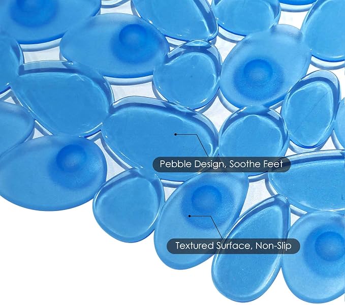WELTRXE Non Slip Bathtub Mat, 35 x 16 Inches Bathroom Pebbles Shower Mat - Image 3