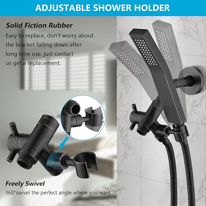 PDPBath Solid Brass 3 Way Shower Arm Diverter Valve - Image 3