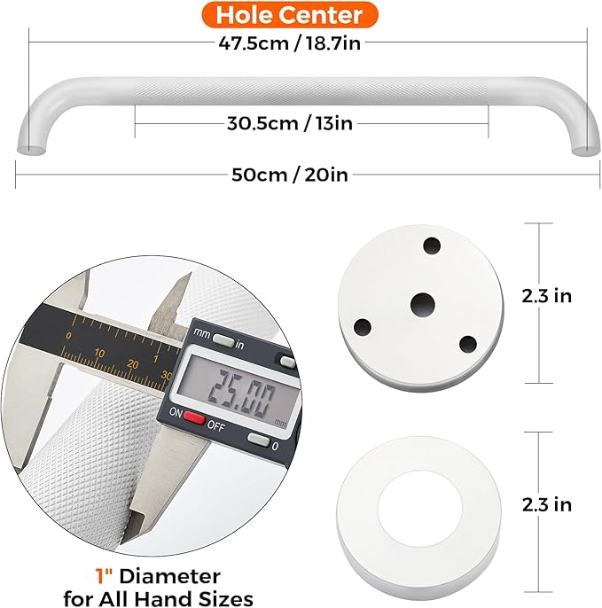 Grab Bars for Shower, 2 Pack 20-Inch Anti Slip Shower Handles for Elderly - Image 4
