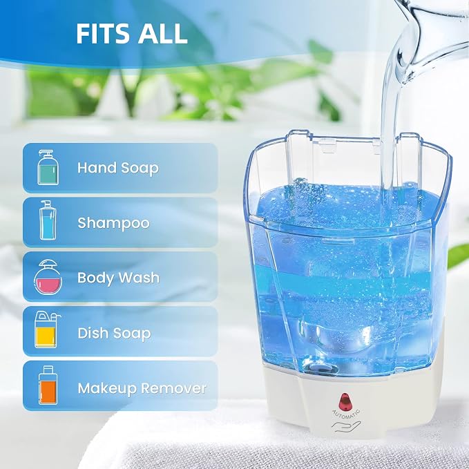 SVAVO Automatic Hand Soap Dispenser, 21 fl.oz/600ml Touchless Soap Dispenser - Image 6