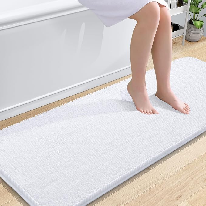 OLANLY Bathroom Rugs 59x24, Extra Soft Absorbent Chenille Bath Rugs, Rubber by OLANLY