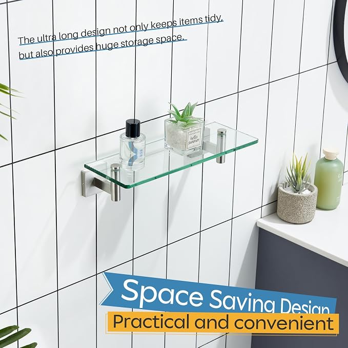 KOKOSIRI Floating Shelf Bathroom Wall Mount Shelves 12-Inch - Image 6