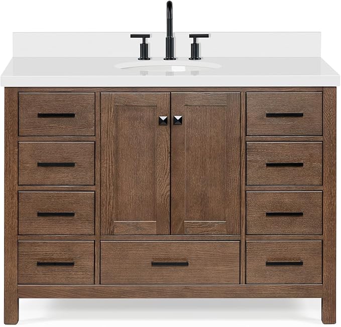 ARIEL Cambridge 49 Inch Single Oval Sink Bathroom Vanity - Image 11