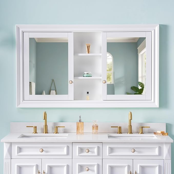 WELLFOR 55"x 32" Bathroom Medicine Cabinet by WELLFOR