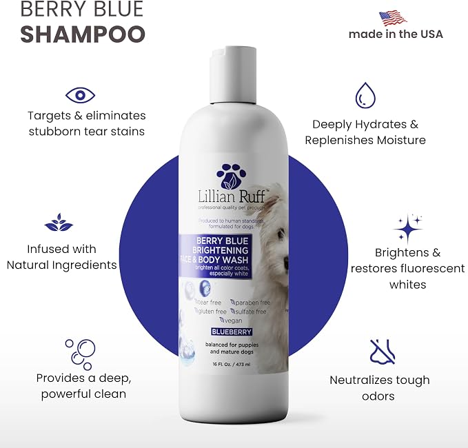 Lillian Ruff PRO Formula Berry Blue Brightening Pet Shampoo - Image 2