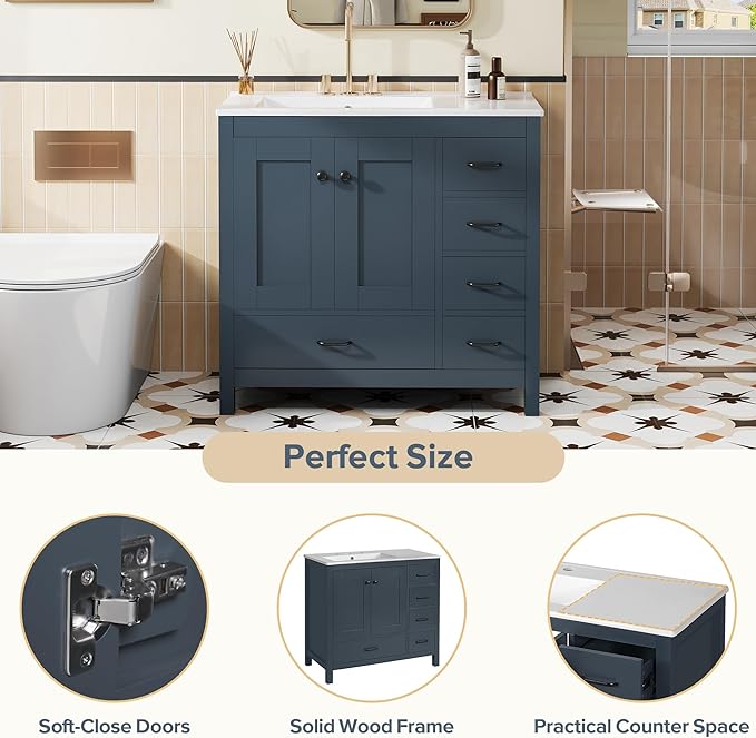 Harper & Bright Designs 36" Bathroom Vanity - Image 8