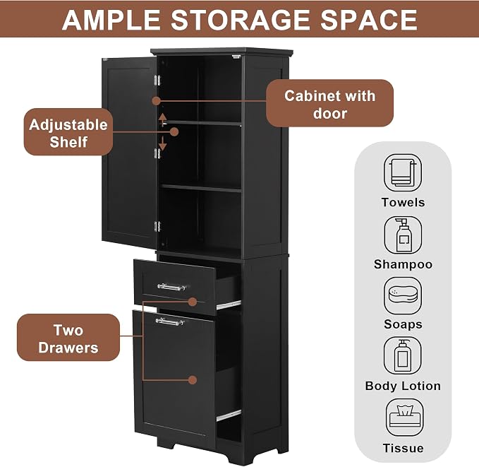 Favfurish 68" Tall Bathroom Storage Cabinet - Image 4