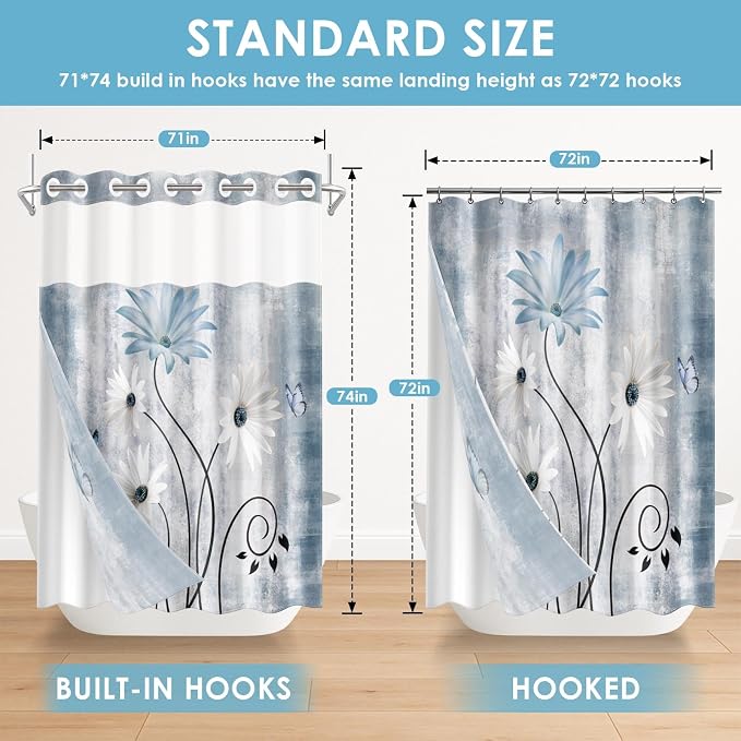 No Hook Rustic Farmhouse Shower Curtain - Image 7