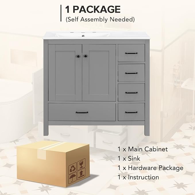 Harper & Bright Designs 36" Bathroom Vanity - Image 9