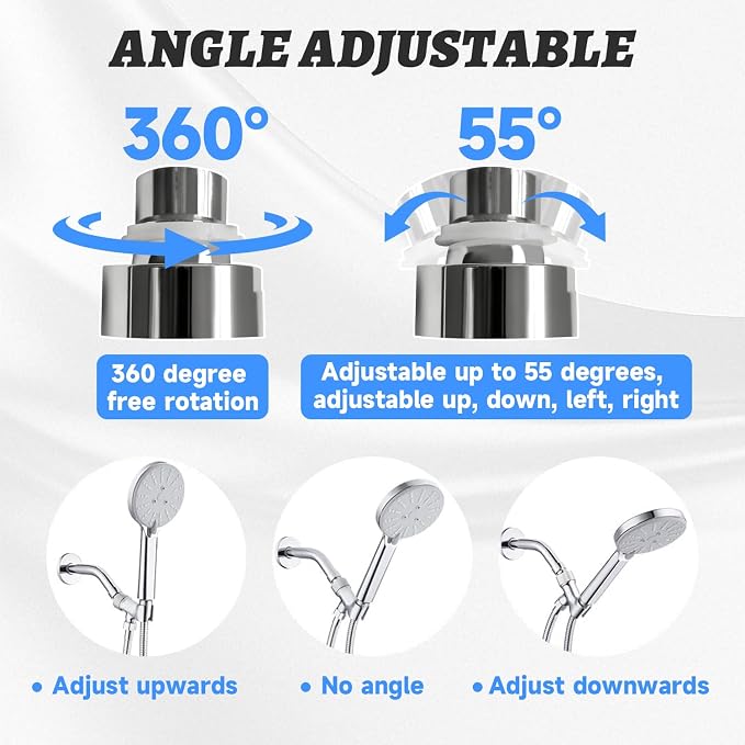 Plastic Shower Head Holder for Hand Held Showerhead Adjustable Shower Arm Mount - Image 4