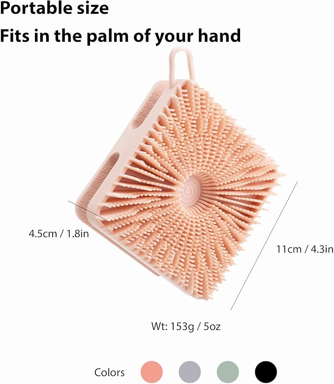 2 PC Silicone Exfoliating Body Scrubber, Silicone Body Shampoo Brush, Soft - Image 5