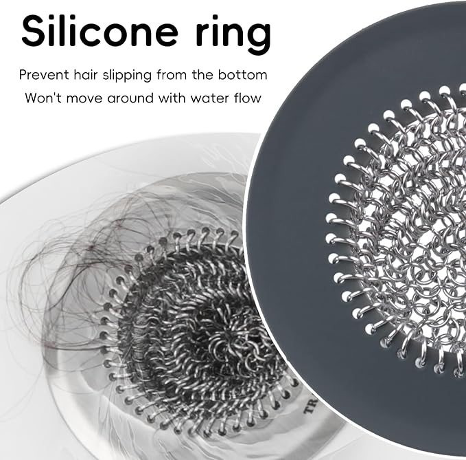 TRAPMATE 2 Pack Bathroom Sink Drain Strainer, 4.4" Fast Drainage Shower Drain - Image 3