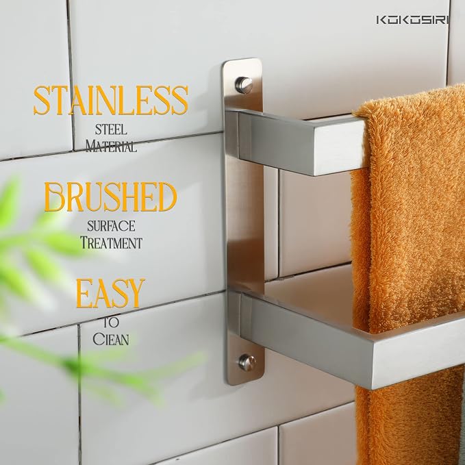 KOKOSIRI Hand Towel Bars 16 Inches Bathroom 2-Tiers Ladder Towel Rails Towel - Image 5