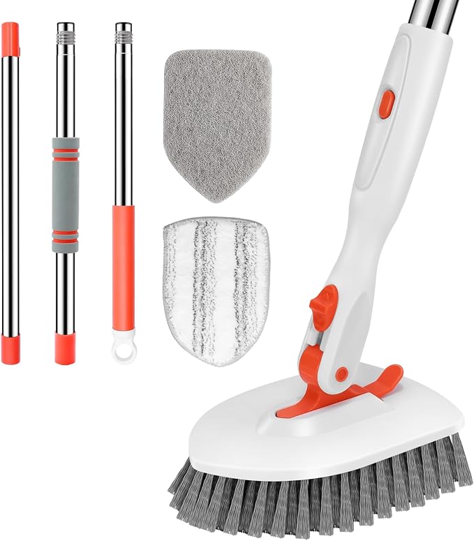 SetSail Floor Scrub Brush, 3-In-1 Tile Tub Floor Scrubber by SetSail