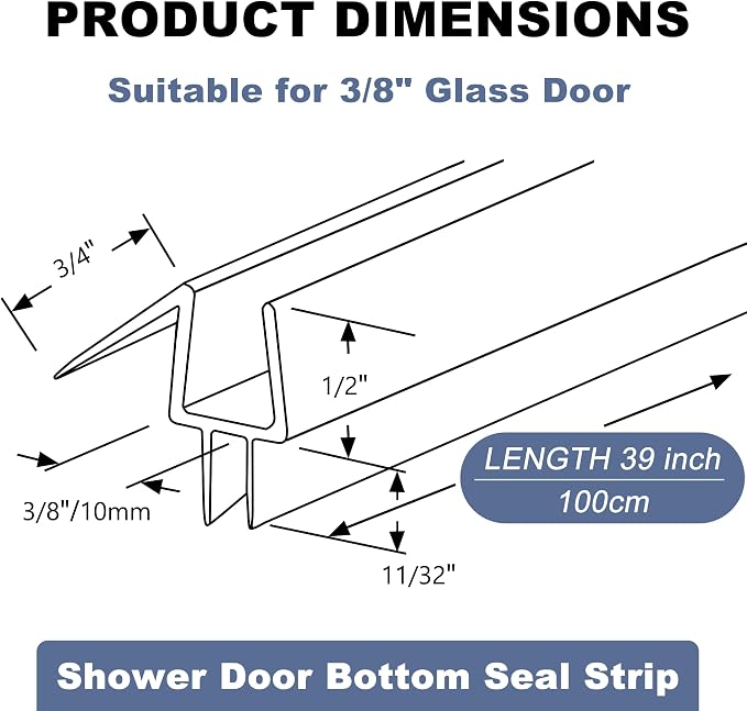 4-Pack Frameless Shower Door Bottom Seal - Image 2