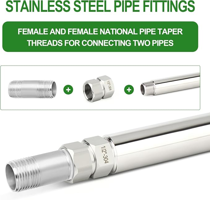TAISHER 5PCS 304 Stainless Steel Flexible Movable Connector, 1/2" NPT Female - Image 4