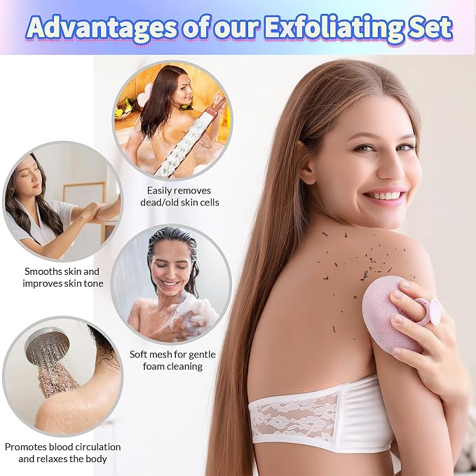Deep Exfoliating Bath Set 3PCS: 2 Super Soft Sunflower Suction Cup Bath Balls - Image 6