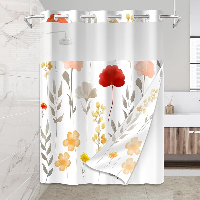 No Hook Shower Curtain Set by Mightree