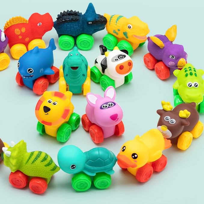 JOYIN Animal Cars, Soft Rubber Car Set Toy, Baby Mini Vehicles, Bath Toy Car - Image 7