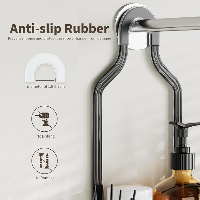 Shower Caddy Hanging 2-Tier Bathroom Organizer - Image 4